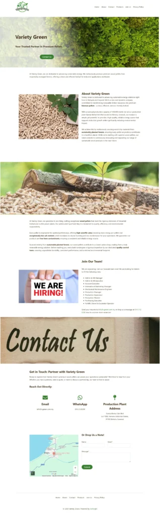 variety green factory web design layout