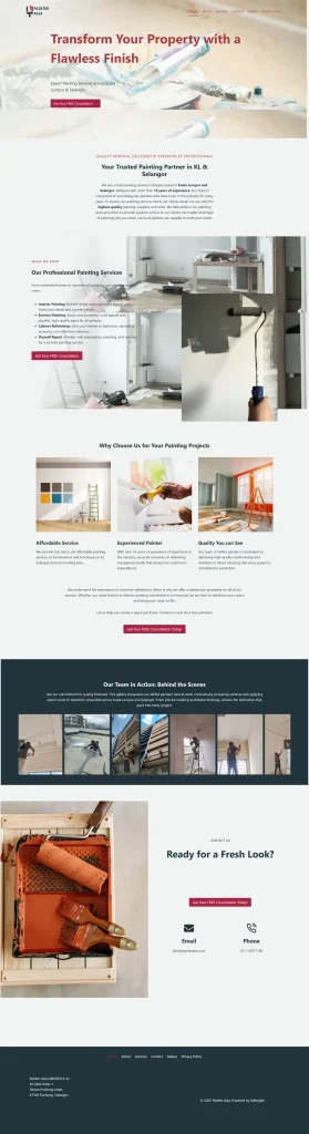 painting company web design layout